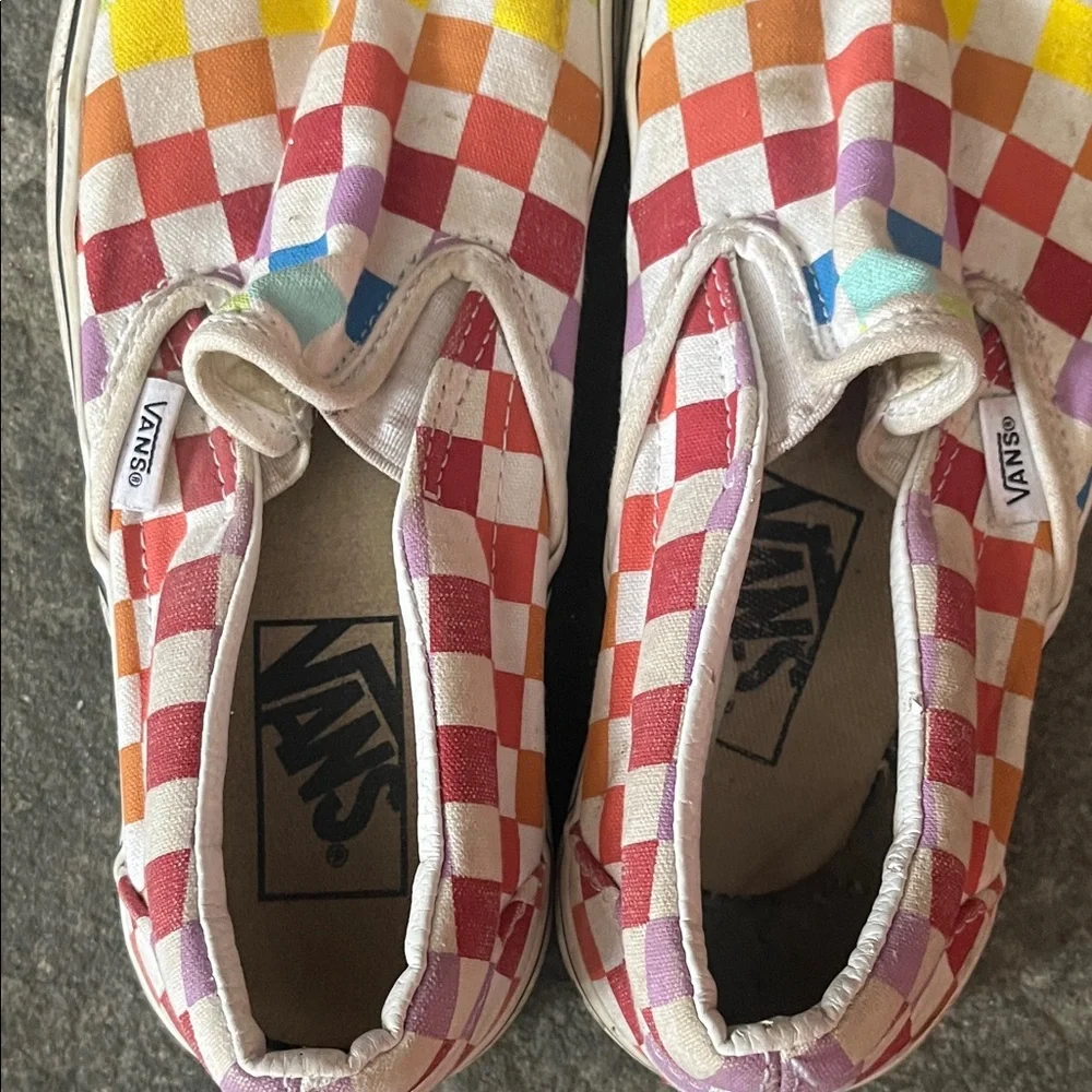 Vans Colorful Checkered Slip-On Sneakers - Picture 3 of 6